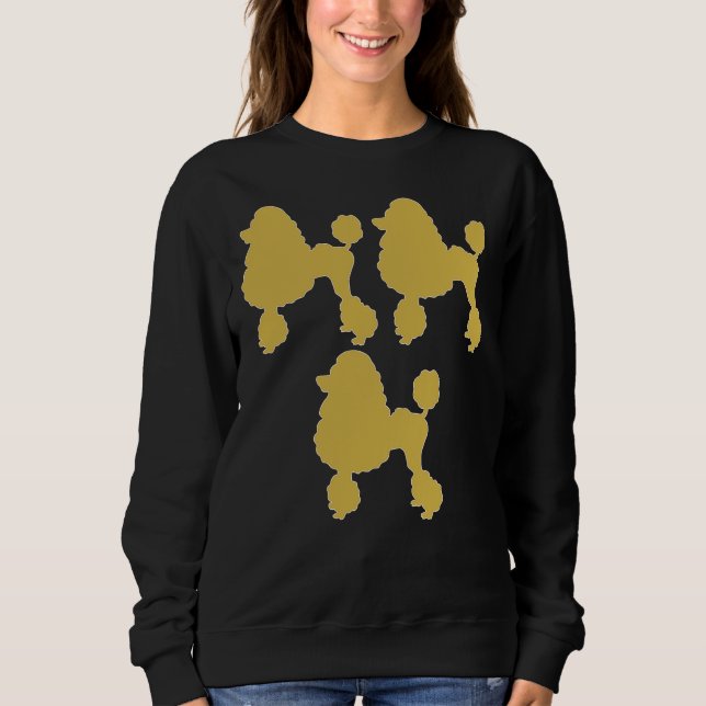 Moletom Poodle Impressão Dourado Poodle Decor Poodle Fre (Frente)