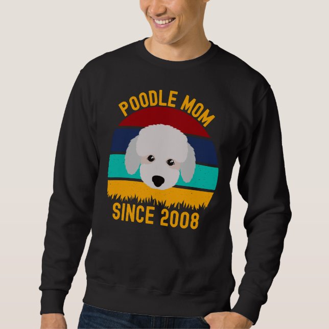 Moletom Poodle Mãe Desde 2008 Cachorros Engraçados Citam (Frente)