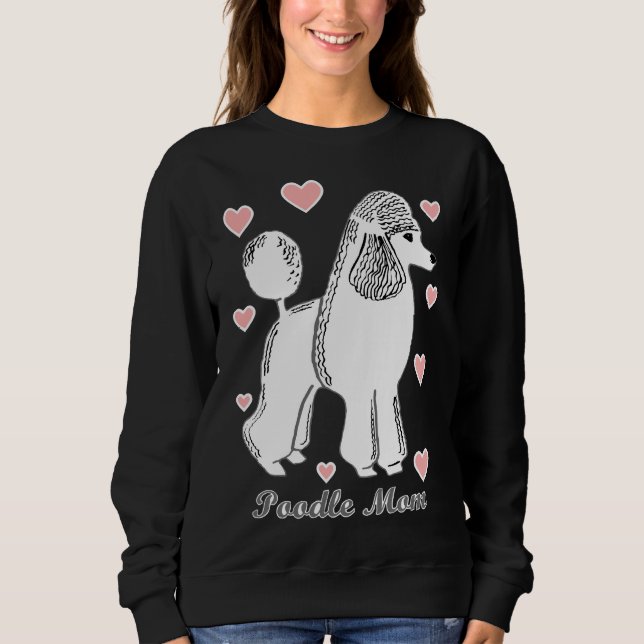 Moletom Poodle Mamãe Em Cola Rosa E Branca (Frente)