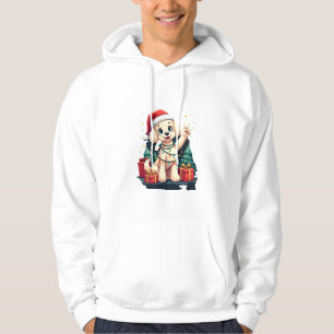 Moletom Poodle Mão da Paz Engraçado Luzes de Natal Feminin