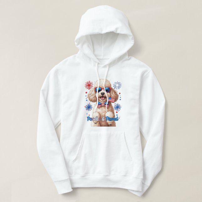Moletom Poodle & Orud - 4 de julho Cão T-Shirt (Frente do Design)