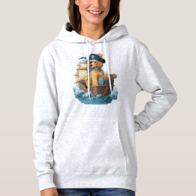Moletom Poodle Pirata � Cão Marinho Engraçado (Frente)