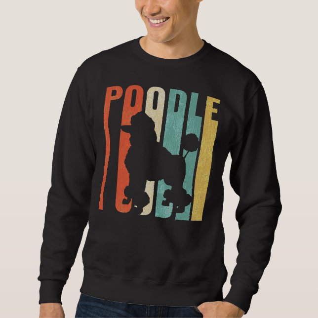 Moletom Poodle Retro 1970 Cachorro Silhuette Cracking (Frente)