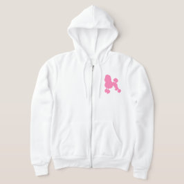 Moletom Poodle Rosa Frente Zip Mulheres Hoodie
