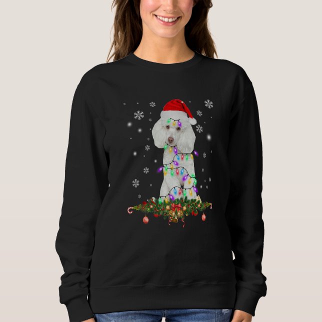 Moletom Poodle Santa Christmas Tree Lights Xmas (Frente)
