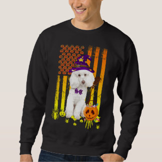 Moletom Poodle Standard Pumpkin American Flag Halloween Do