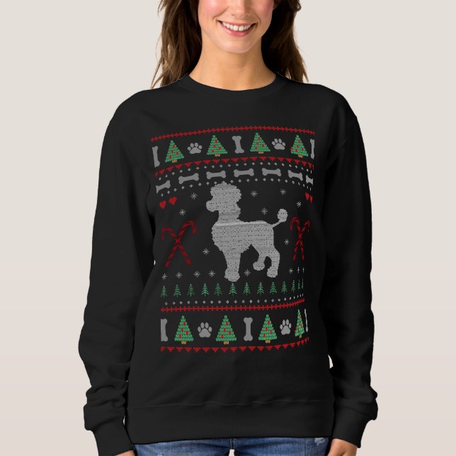 Moletom Poodle Ugly Sweater Engraçado Cachorro Sobrecarreg (Frente)