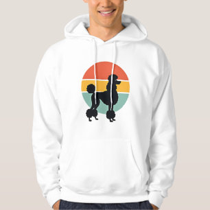 Moletom Poodle Vintage Pôr do Sol Círculo Silhueta Cão Ret