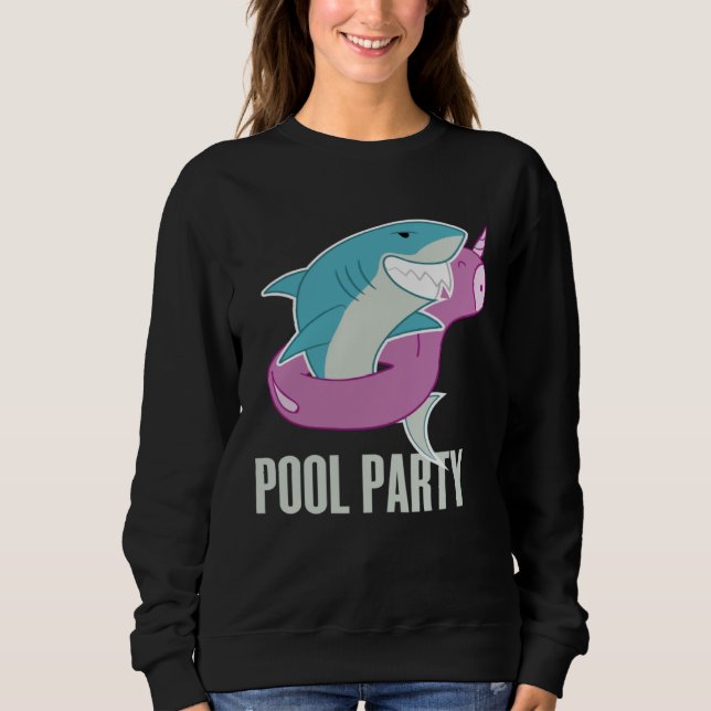 Moletom Pool Party  Shark Unicorn Fishing (Frente)