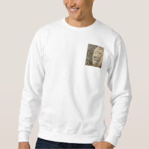 Moletom Pop de Arte Dupla Cabeça de Leão Moderno Elegante