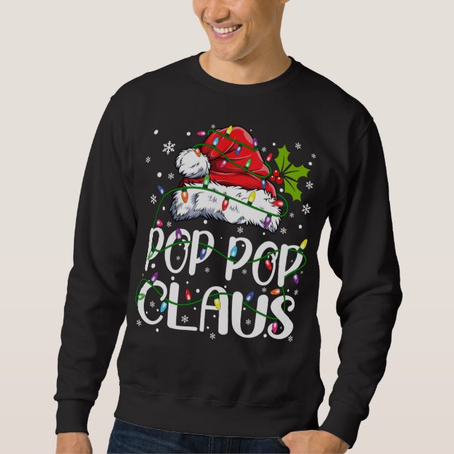 Moletom Pop Pop Claus Natal Luzes Natal Pajama Matriz (Frente)
