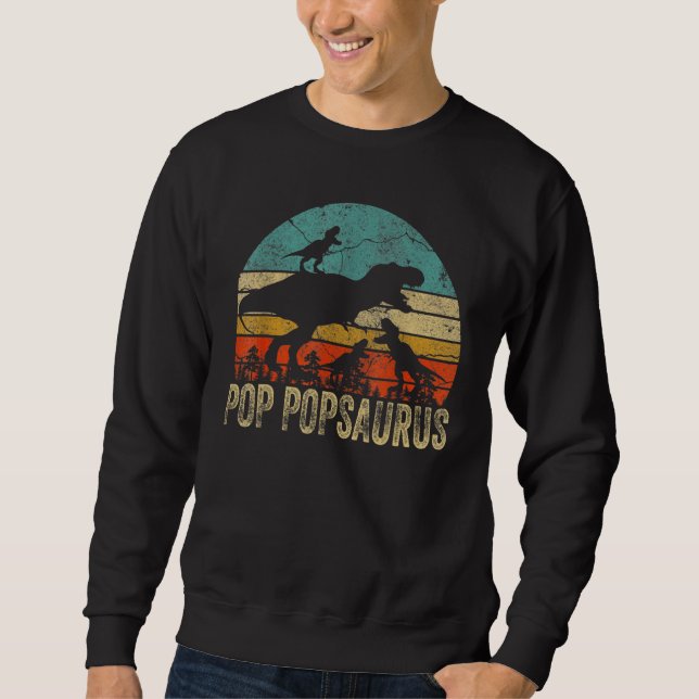 Moletom Pop Pop Dinossaur Pop Popsaurus 3 Dois Crianças Ch (Frente)