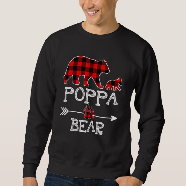 Moletom Poppa Bear, Red Buffalo Xadrez Poppa Bear Pajama (Frente)