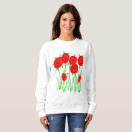 Moletom Poppies em vermelho