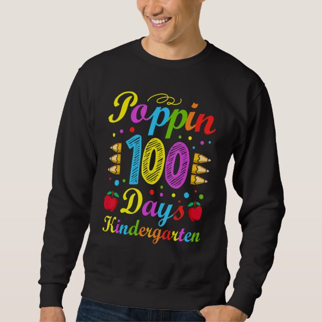 Moletom Poppin 100 Days Kindergarten School Kid Schooler P (Frente)