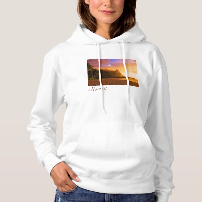 Moletom pôr do sol da praia do Ouro, Havaí (Frente)
