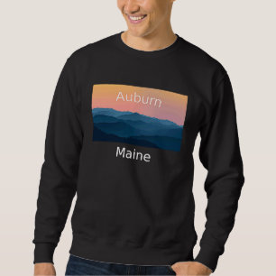 Moletom Pôr do sol na montanha de Auburn Maine cidade nata