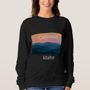 Moletom Pôr do sol na montanha em Caldwell Idaho cidade na