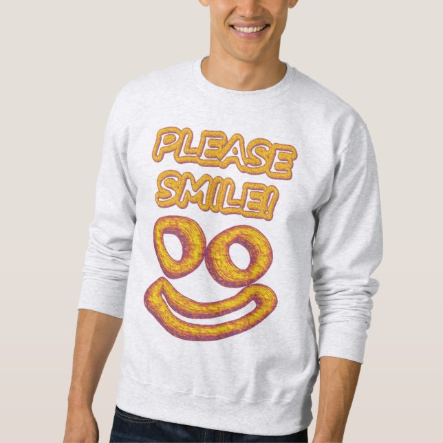 Moletom "Por favor, sorria!" Design bonito. Comprar Agora (Frente)