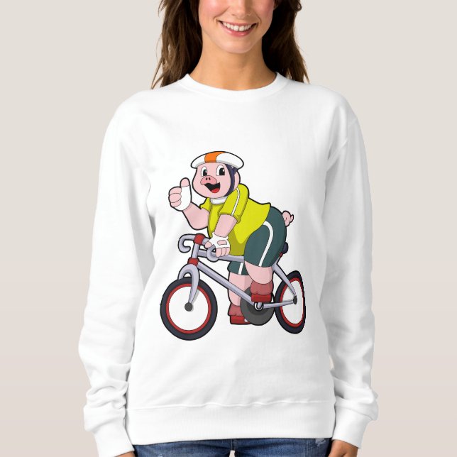 Moletom Porco com Bicicleta e Capacete (Frente)