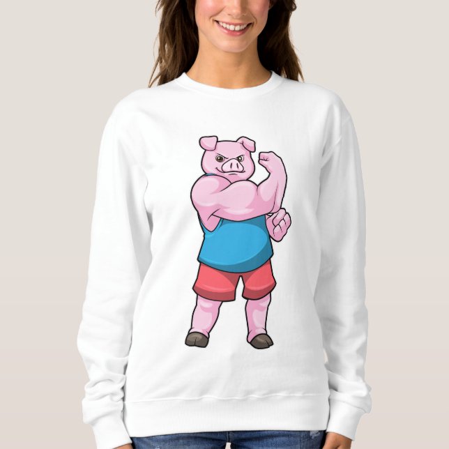Moletom Porco como Criador de Pormenores com braço superio (Frente)