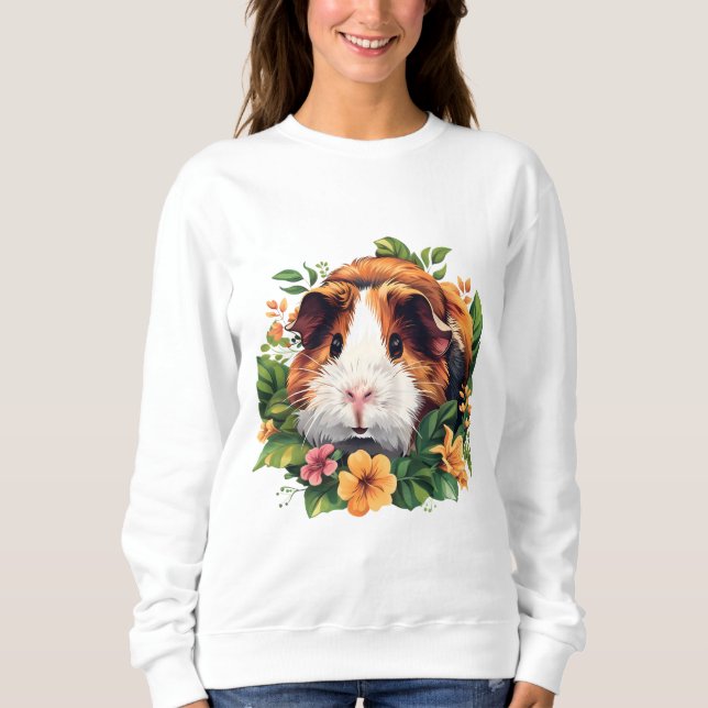 Moletom Porco-guineense entre flores (Frente)
