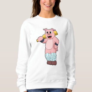 Moletom Porco no Cricket com morcego de Cricket
