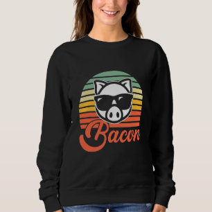Moletom Porco Retro Fofo Eu Amo Dia do Bacon Amante de Ba