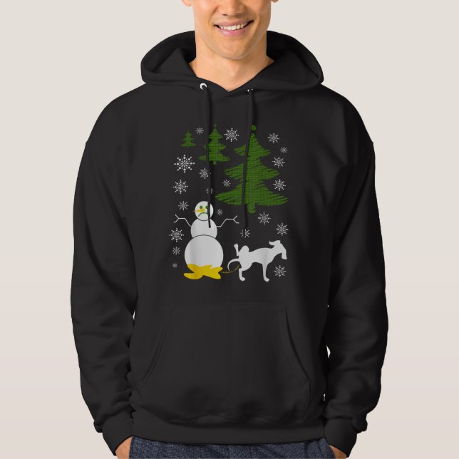Moletom Porcos Cachorros em Snowman Ugly XMas Sweater (Frente)