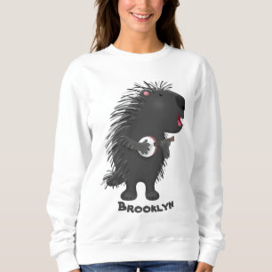 Moletom Porcupine engraçado bonito tocando cartum banjo