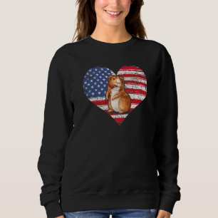 Moletom Porquinho-da-índia Coração Bandeira Americana 4 De