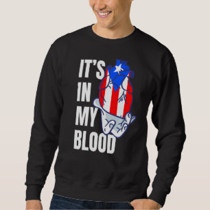 Moletom Porto Rico Flag Boricua Ele Sangue Veias Mão