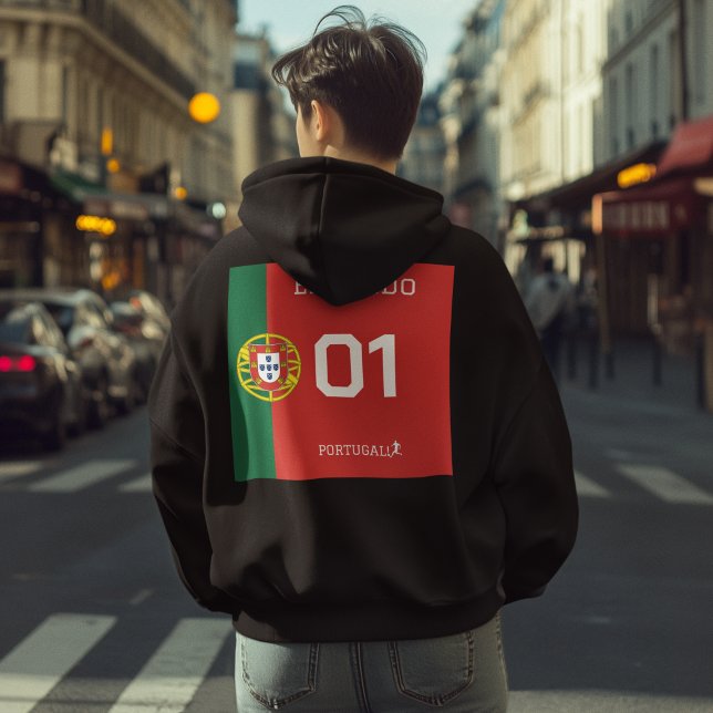 Moletom Portugal Soccer Fan Jersey - Custom Name & Number  (Criador carregado)