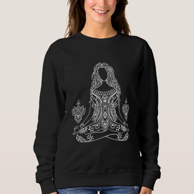 Moletom Pose de Buddha da Lua Namaste de Ioga (Frente)