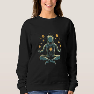 Moletom Pose de Ioga de Astronauta Planeta Espaço Meditaçã