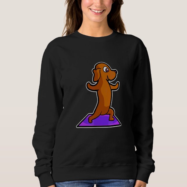 Moletom Poses de Yoga Dachshund Esporte Ginástica Ohmmm Co (Frente)