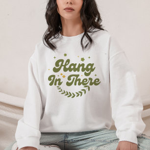 Moletom Positividade Floral Verde Retroativa 'Aguente Ali'
