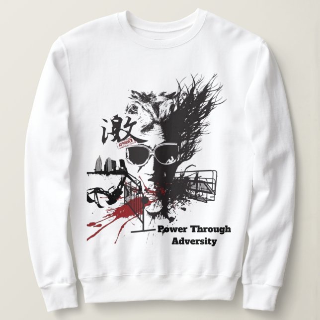 Moletom Potência através da pulsação motivacional da adver (Frente do Design)