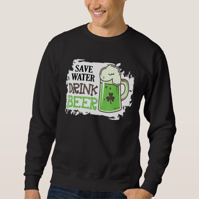 Moletom Poupe Água Beer Rua Engraçada Patrick Day Bekin (Frente)