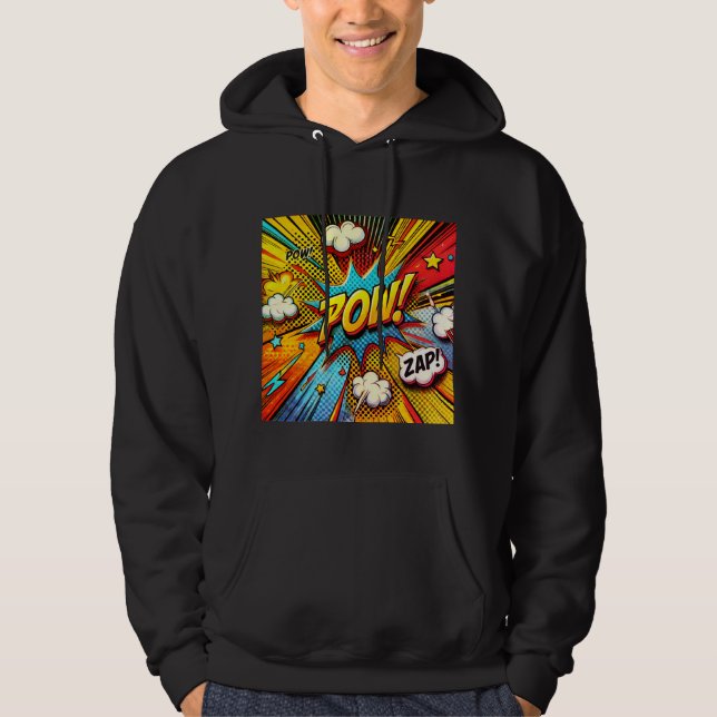 Moletom POW! ZAP! Palavras de ação em quadrinhos - design  (Frente)