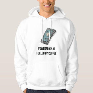 Moletom Powered By AI Fueled By Coffee Hoodie - Tech Geek 