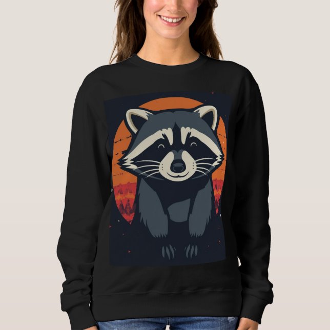 Moletom Powered by Cuteness and Raccoon Vibes. T-Shirt (Frente)