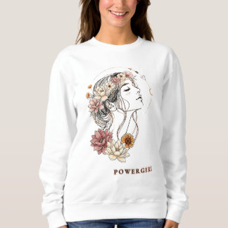 Moletom Powergirl– Mulher Floral, Força & Autoestima