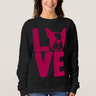 Moletom Praça de Amor de Boston Terrier, em Ajustado relax