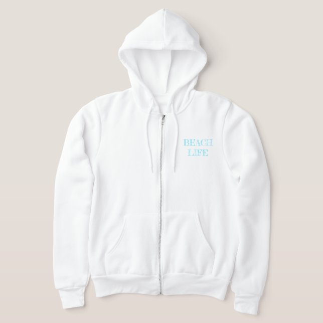 Moletom Praia Algodão Zippered Hoodie (Postura )
