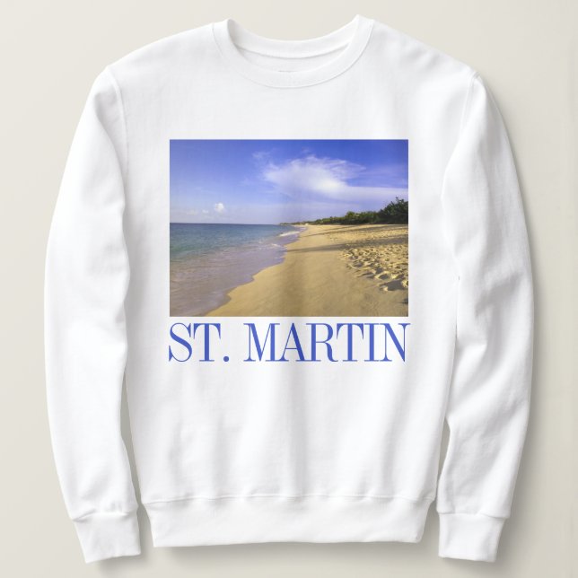 Moletom Praia Baie Longue Long Bay, St. Martin (Frente do Design)