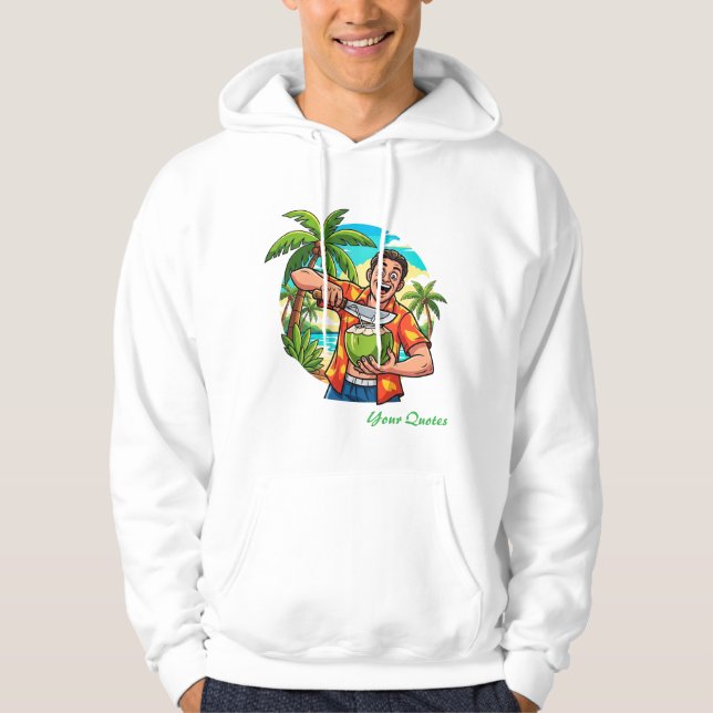 Moletom Praia de Coco Tropical Divertida (Frente)