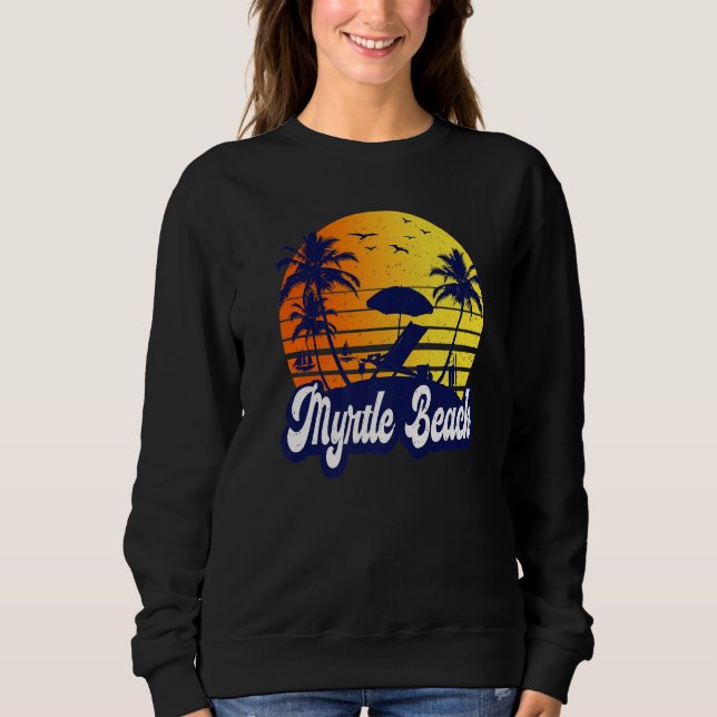 Moletom Praia Myrtle Carolina Sunset Beach Retro Premium (Frente)