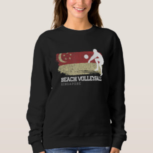 Moletom Praia Voleibol Cingapura Bandeira Amor Voleibol Pl