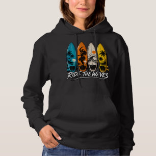 Moletom Pranchas de Surf Retro Cavalgam as Ondas Design de